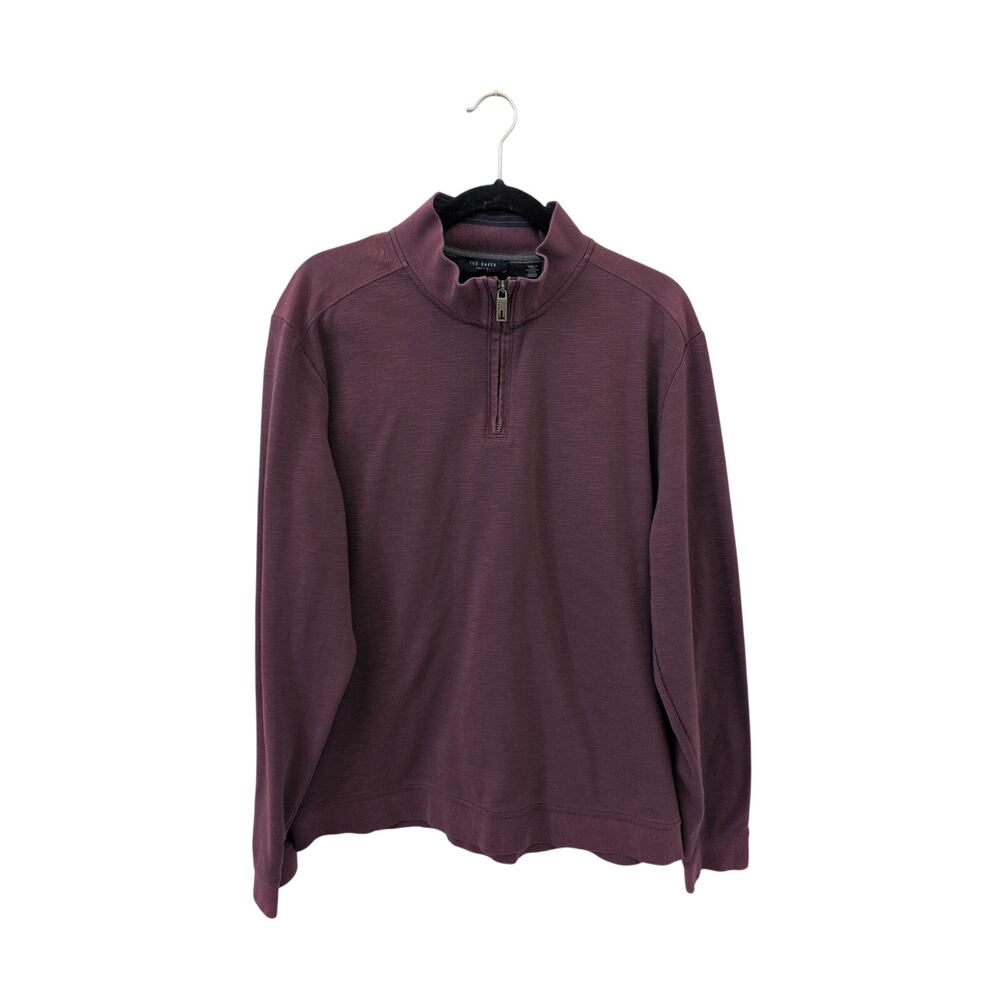Ted Baker London Maroon Mock Neck Zip Sweater size 6 (XL)